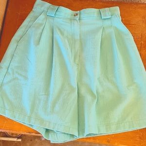 Vintage Jaclyn Sport High Waisted Green Shorts Spearmint Green Flare legs